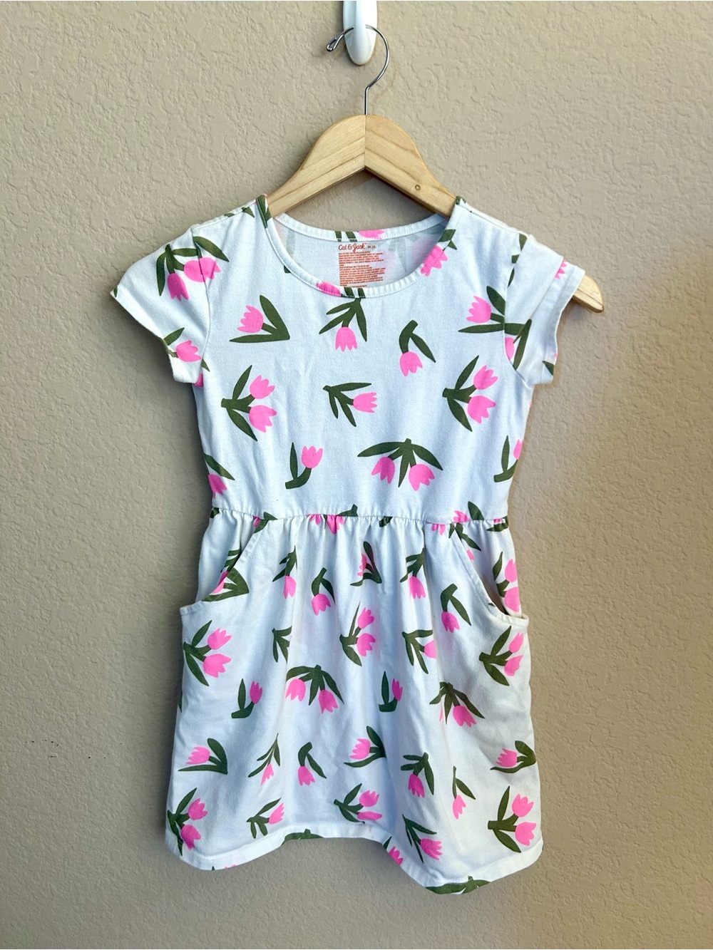 Cat & Jack Dress with Pink Tulip Print